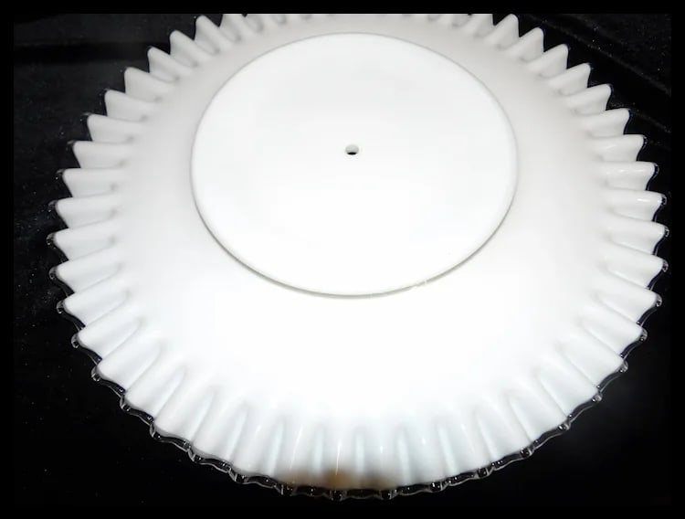 Fenton Silver Crest 3 Horn Epergne Bowl with “Underplate” - 10