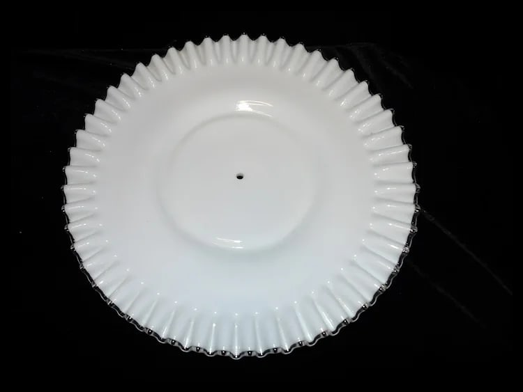 Fenton Silver Crest 3 Horn Epergne Bowl with “Underplate” - 8