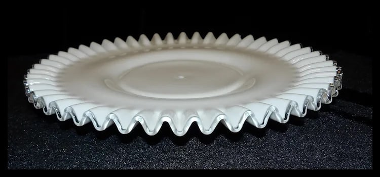 Fenton Silver Crest 3 Horn Epergne Bowl with “Underplate” - 9