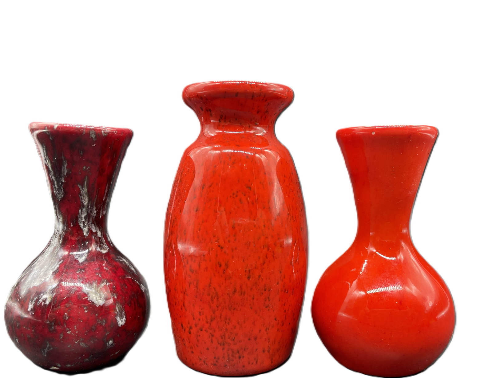 YATES Mid-Century Miniature Art Pottery 3pcs Red 1960-70's - 7