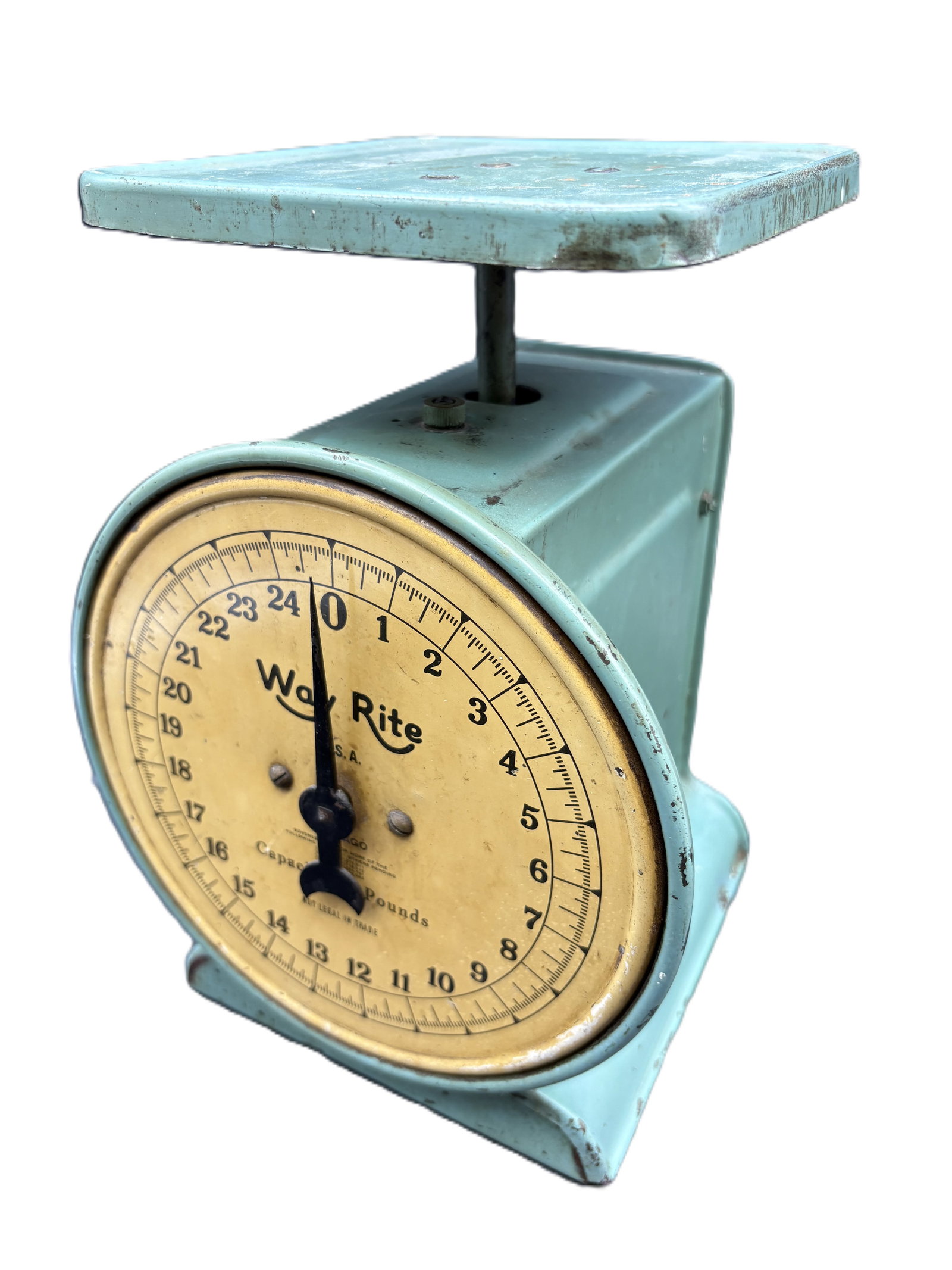 Way Rite 25 lb Farmhouse Kitchen Scale Mercantile Scale Mint Green / Blue - 3