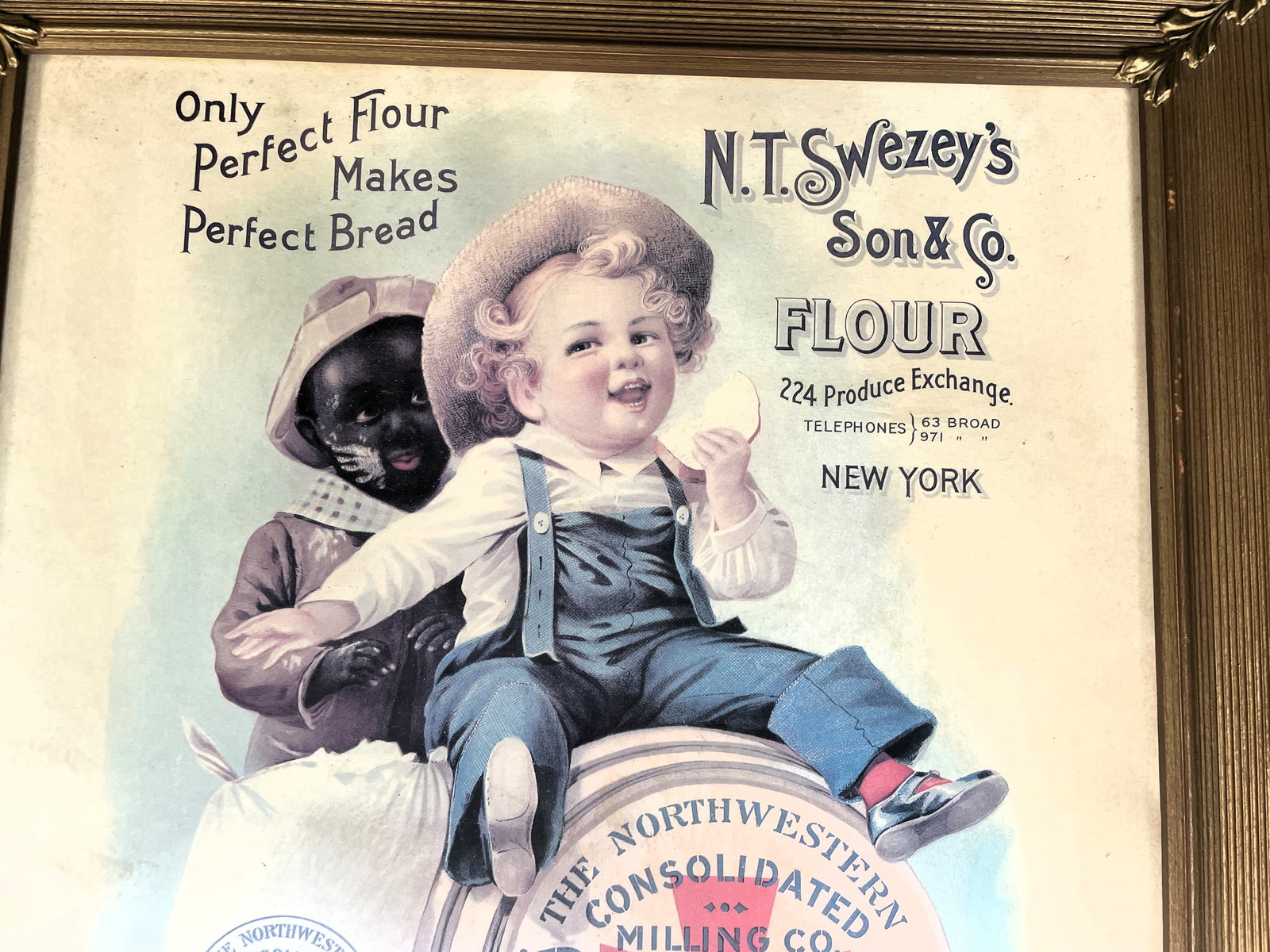 VINTAGE FRAMED N.T. SWEZEY'S PERFECT FLOUR PERFECT BREAD 1901 CALENDAR - 3