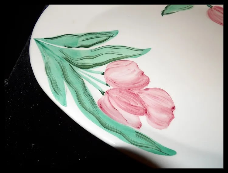 Very Large 19 7/8” Vietri Hand Made and Painted Serving Platter with Flowers made in Italy - 4