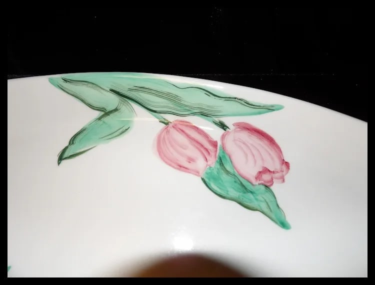 Very Large 19 7/8” Vietri Hand Made and Painted Serving Platter with Flowers made in Italy - 5