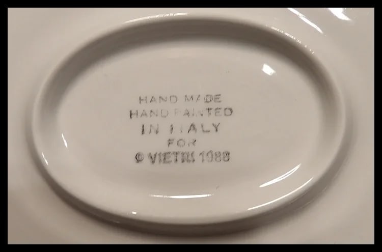Very Large 19 7/8” Vietri Hand Made and Painted Serving Platter with Flowers made in Italy - 7