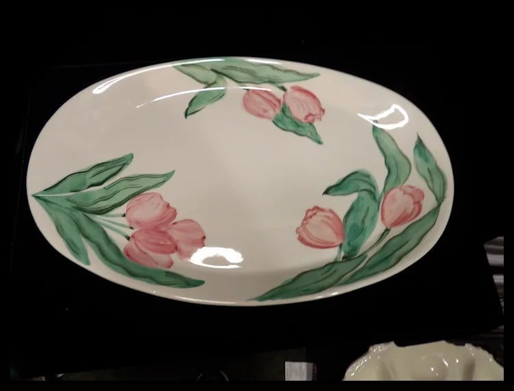 Very Large 19 7/8” Vietri Hand Made and Painted Serving Platter with Flowers made in Italy - 8