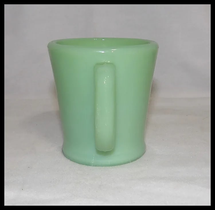Rare Fire King Oven Glass D Handle Jadeite Coffee Mug - 3