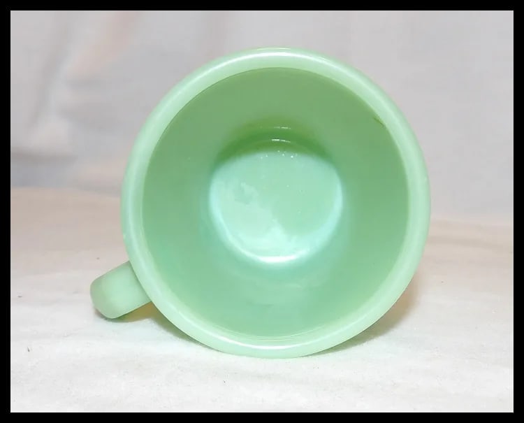 Rare Fire King Oven Glass D Handle Jadeite Coffee Mug - 6