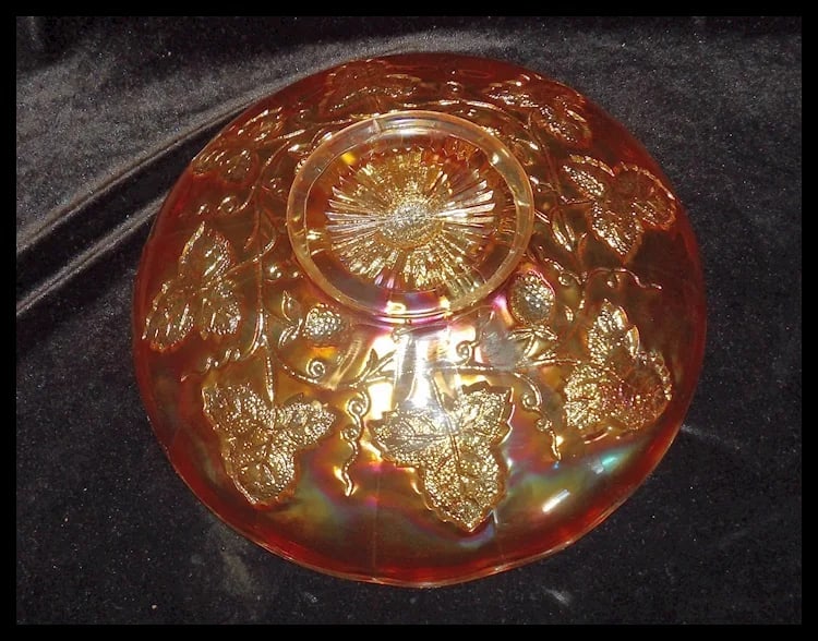 Rare Millersburg 8 ¼” Footed Strawberry Wreath Marigold Bowl - 7