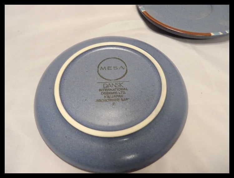 Dansk Mesa Blue 10” Mixing Bowl, Ramekins, Salad Plates, Saucers - 10