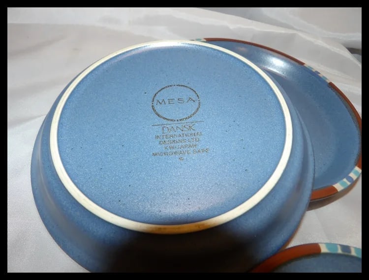 Dansk Mesa Blue 10” Mixing Bowl, Ramekins, Salad Plates, Saucers - 9
