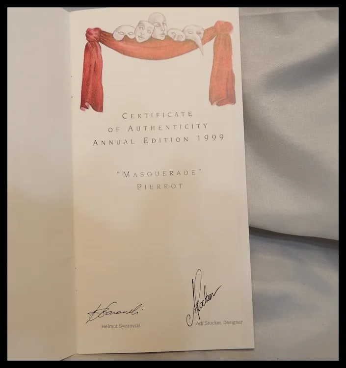 Swarovski Crystal 1999 Annual SCS Masquerade Pierrot Clown In Box - 12