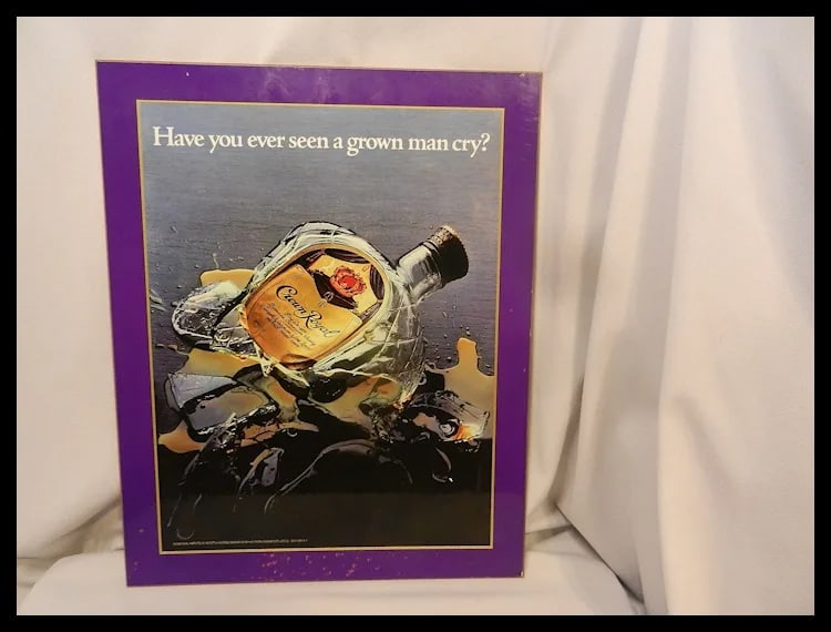 Vintage Royal Crown Advertising Board “Have you ever seen a grown man cry?” with Purple - 2