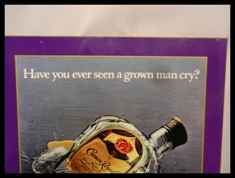 Vintage Royal Crown Advertising Board “Have you ever seen a grown man cry?” with Purple - 4