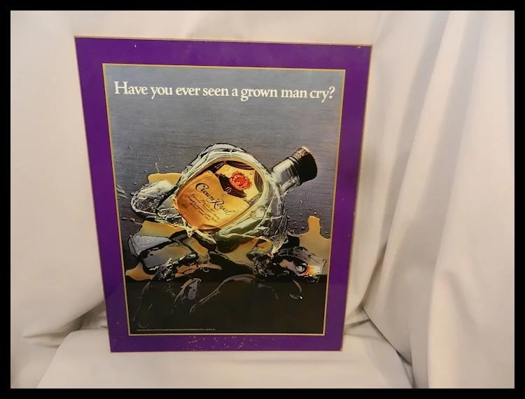 Vintage Royal Crown Advertising Board “Have you ever seen a grown man cry?” with Purple - 7