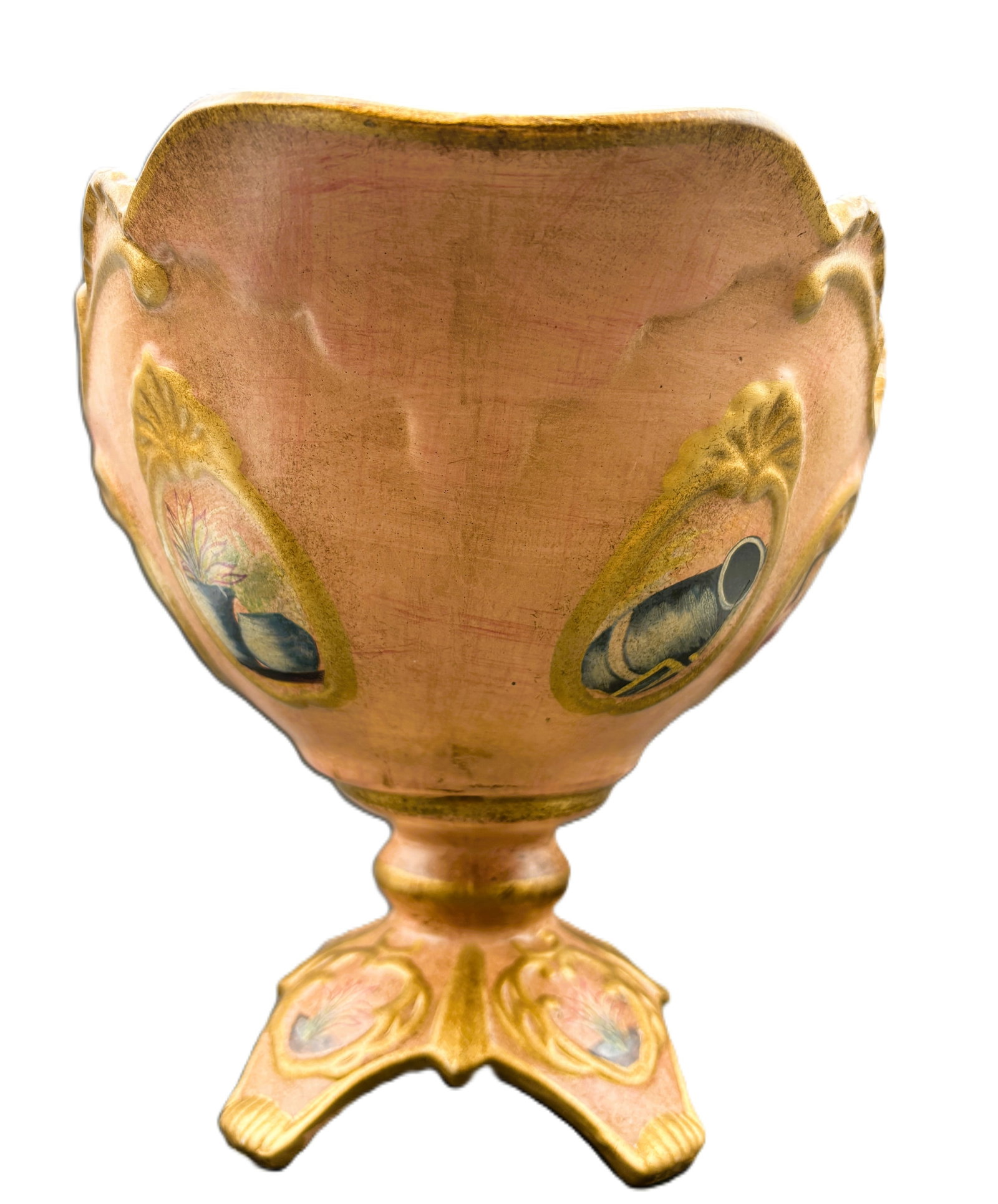 Large Ornate Centerpiece Console Bowl Footed - 5