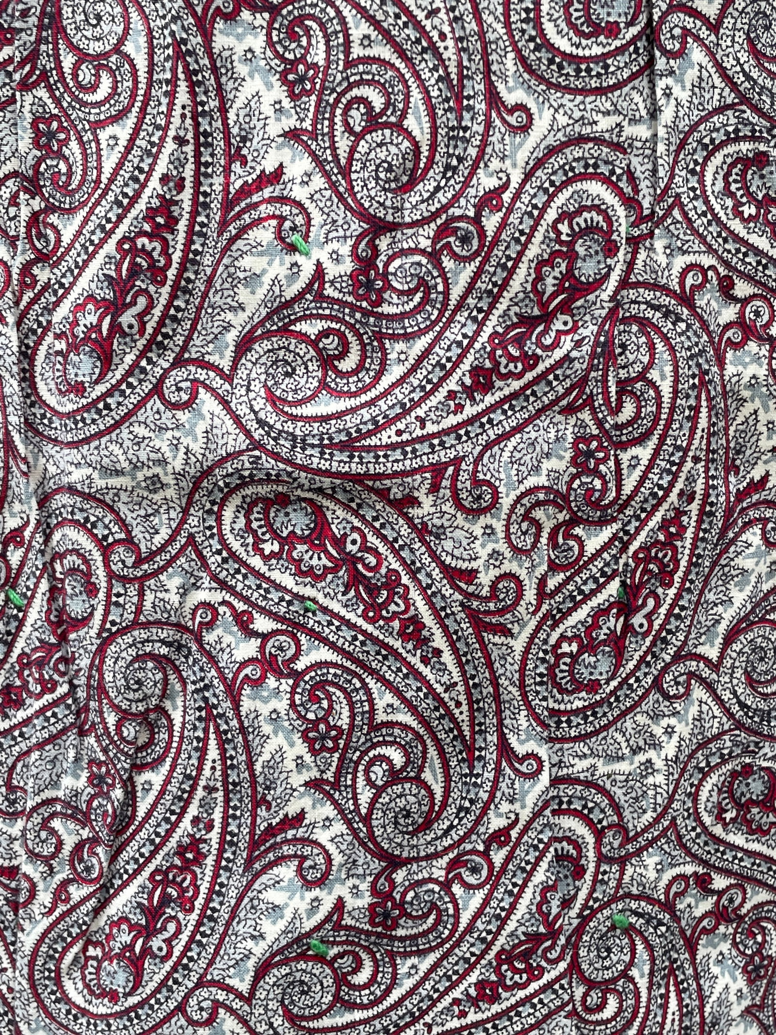 Vintage Patchwork Quilt w/Knots, Multicolored w Paisley back - 6