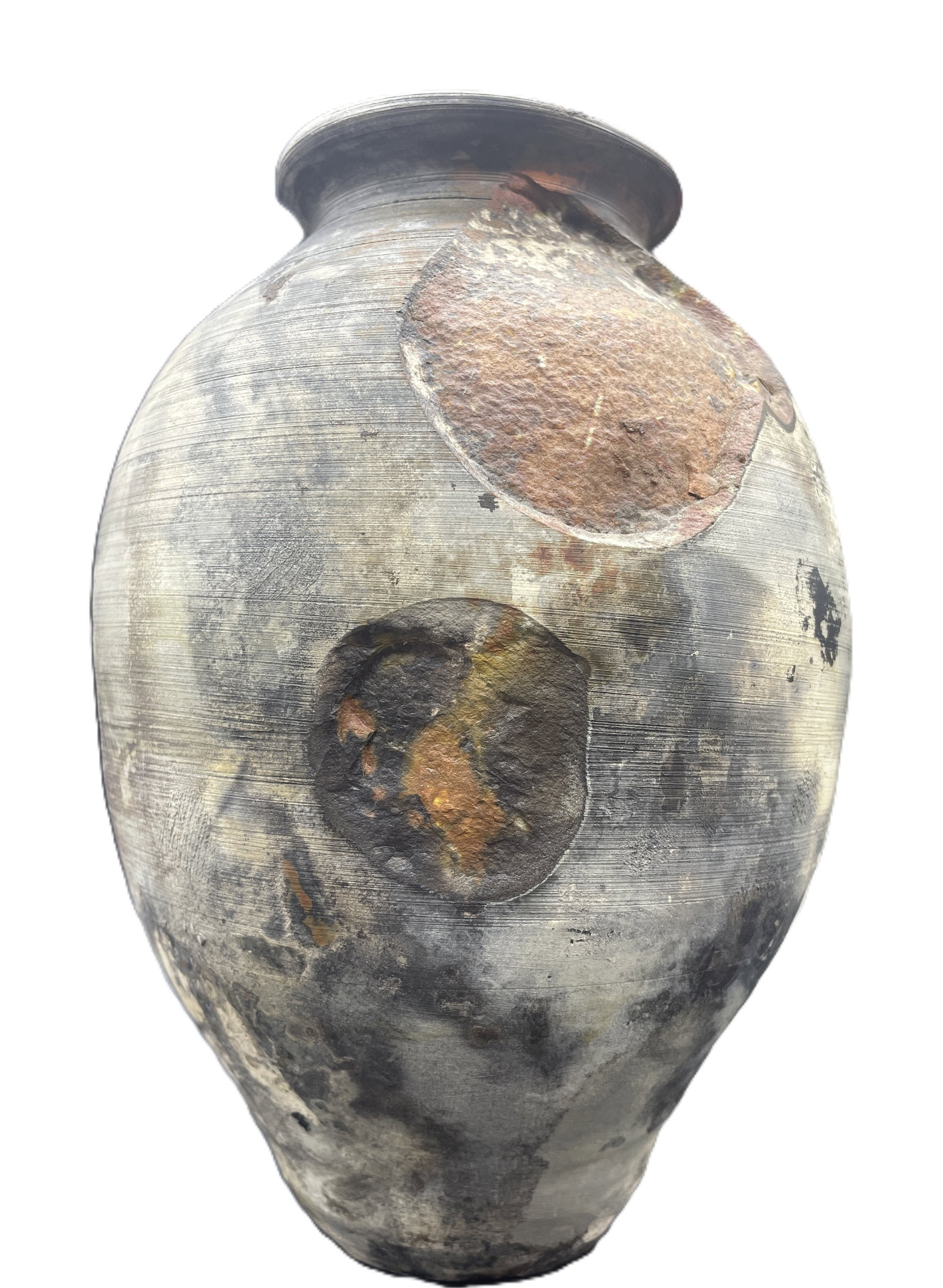 Abstract Raku Vase Signed & Dated - 2
