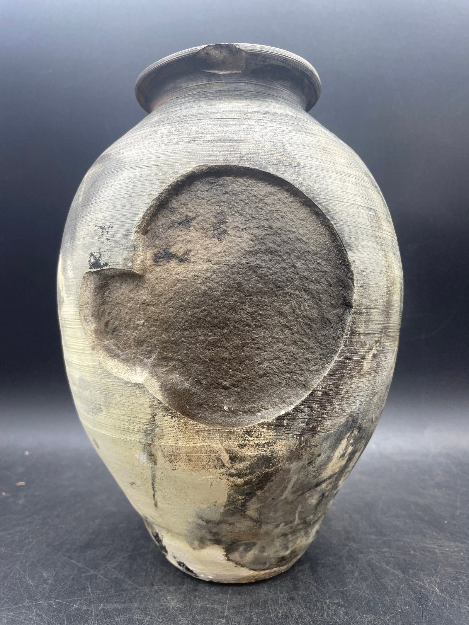 Abstract Raku Vase Signed & Dated - 4