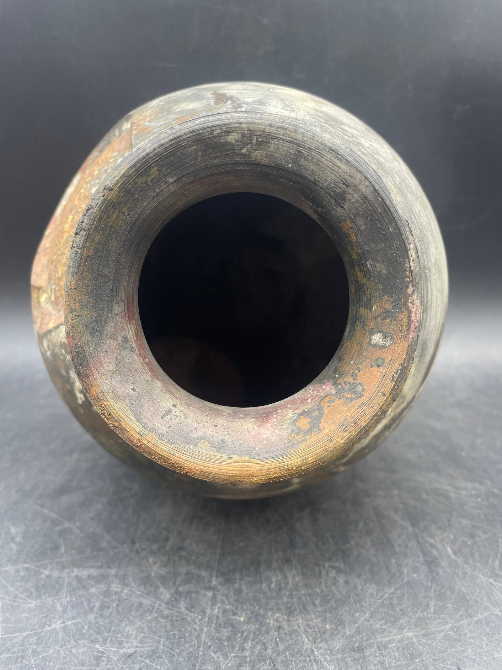 Abstract Raku Vase Signed & Dated - 6