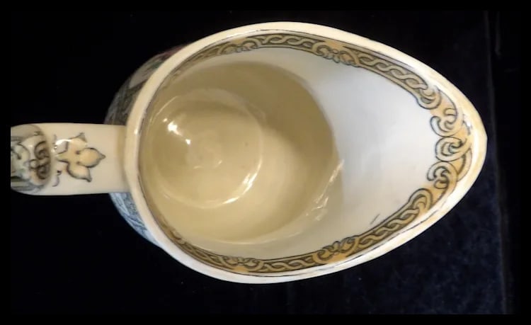 Antique Beech and Hancock Pitcher in Peru Pattern Circa 1860 - 6
