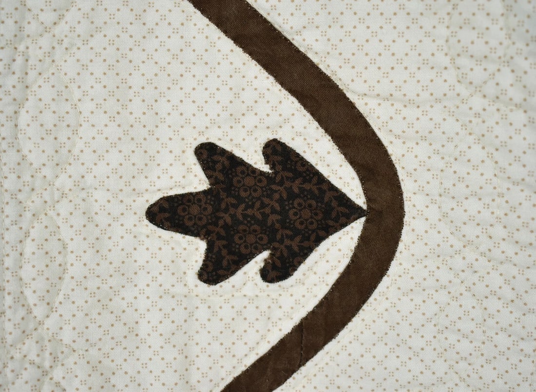 Vintage Lone Star & Oak Leaf Applique Quilt - 6