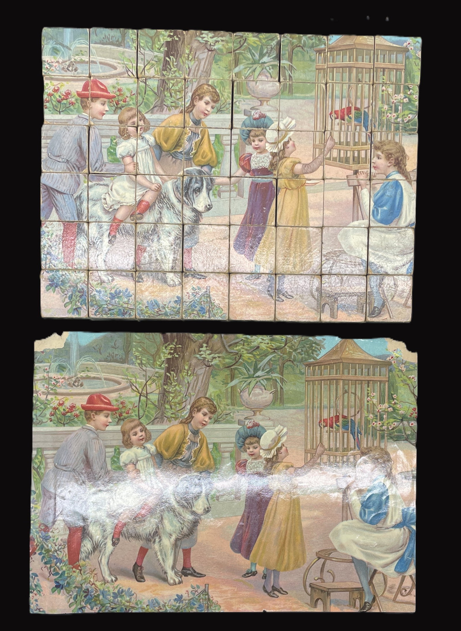 CHILDRENS VICTORIAN SET OF SIX BLOCK PUZZLES LITHO - 2