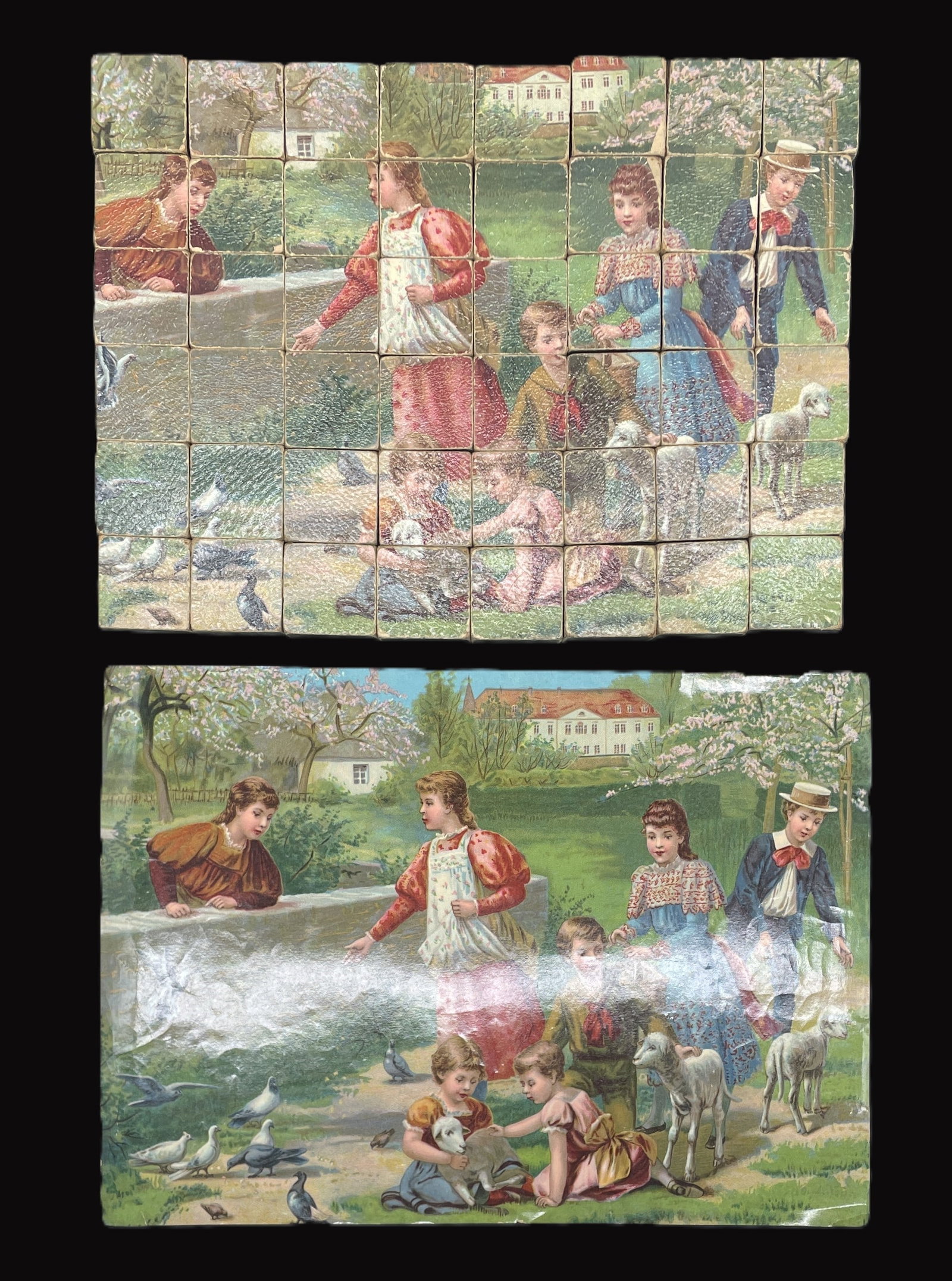 CHILDRENS VICTORIAN SET OF SIX BLOCK PUZZLES LITHO - 3