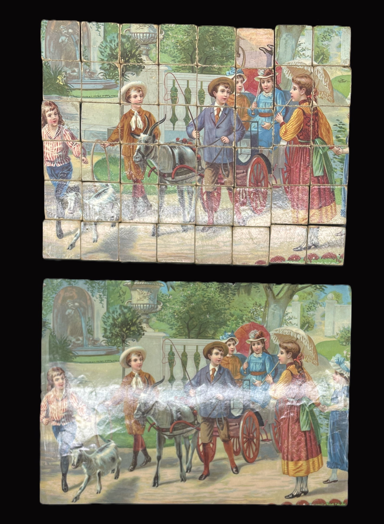 CHILDRENS VICTORIAN SET OF SIX BLOCK PUZZLES LITHO - 6