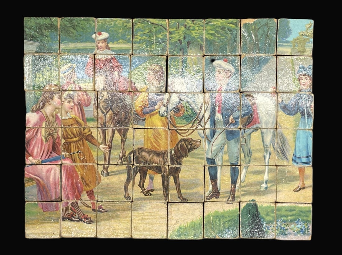 CHILDRENS VICTORIAN SET OF SIX BLOCK PUZZLES LITHO - 7