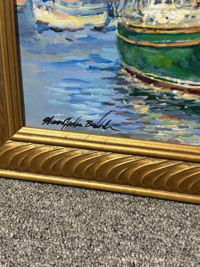 Sharon Jordan Bahosh Oil On Canvas Oaks Bluff Harbor Martha’s Vineyard Painting - 3