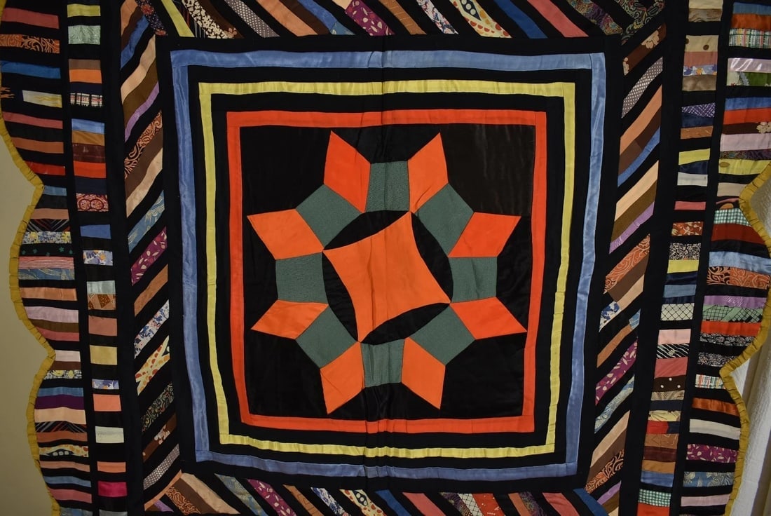 Crown of Thorns Quilt, Piano Key Borders - 2