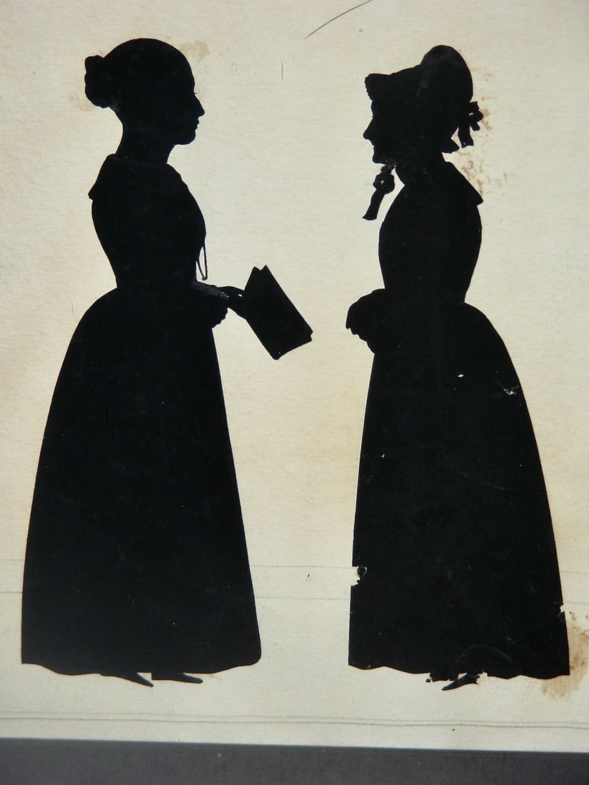 Cut Silhouette of 4 Standing Women c.1840 - 2