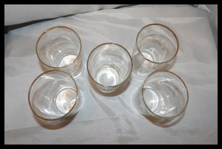 1940’s Bartlett Collins 5 Frosted Grapevine 16 oz. Ice Tea Glasses - 5