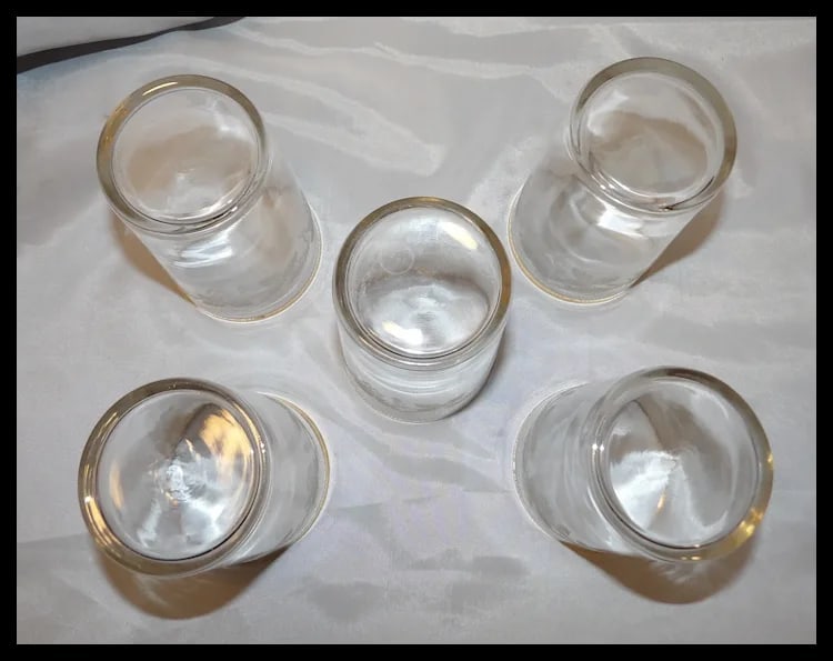 1940’s Bartlett Collins 5 Frosted Grapevine 16 oz. Ice Tea Glasses - 6
