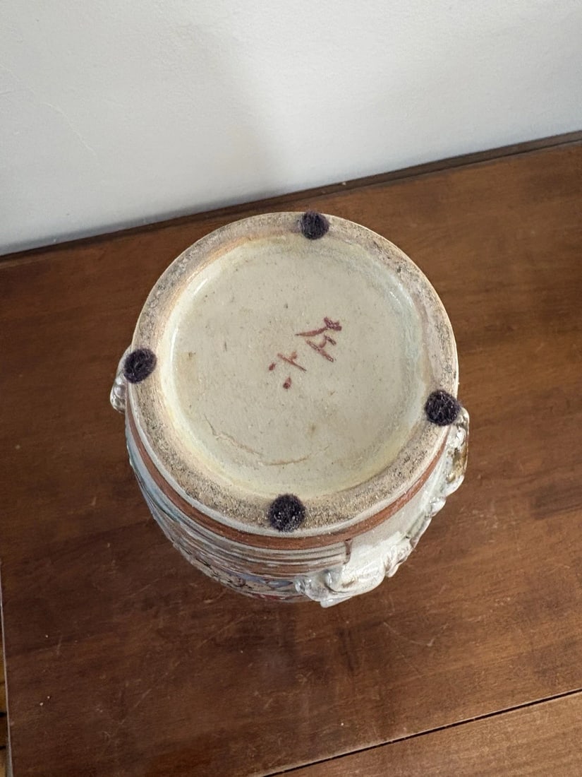 14 5/8” Pr Japanese Satsuma Vases - 7