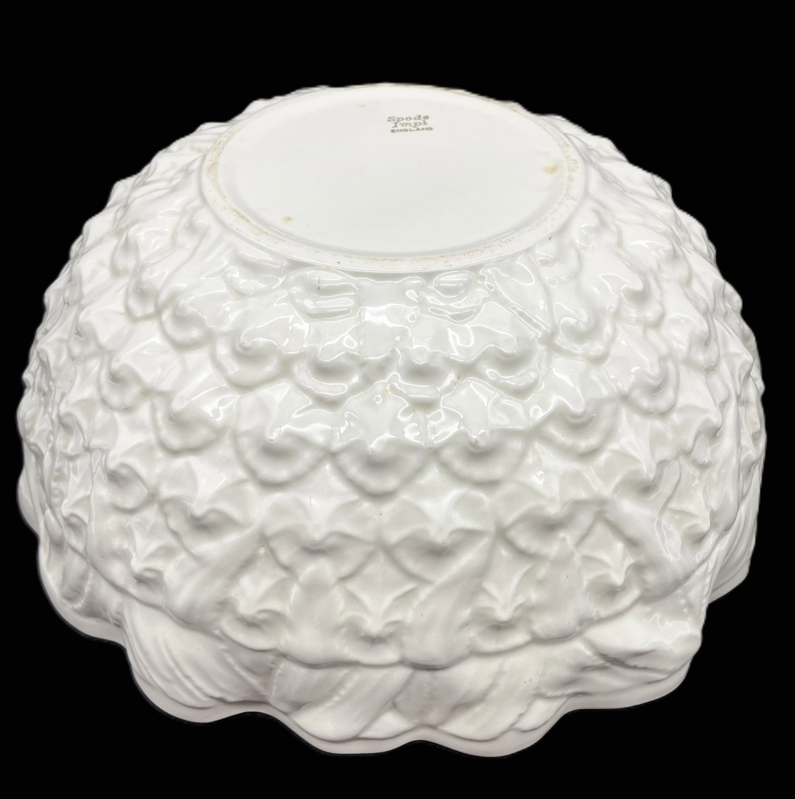 SPODE Imperial Fancies ENGLAND OFF WHITE BOWL oblong 11" Embossed - 4
