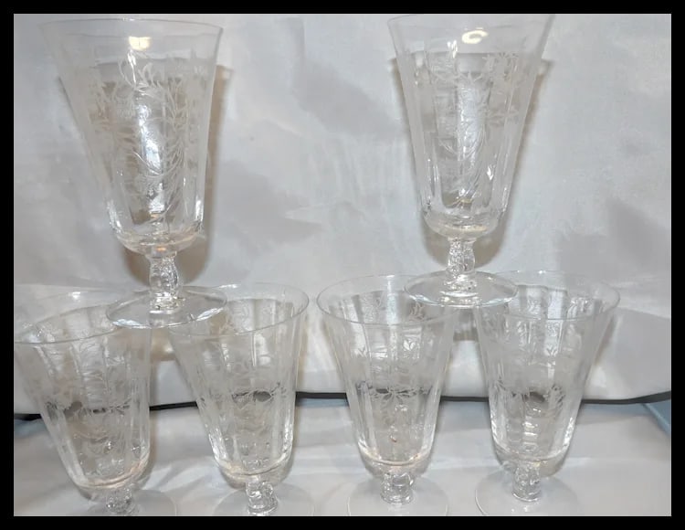 Fostoria Heather Pattern Ice Tea Glasses - 2