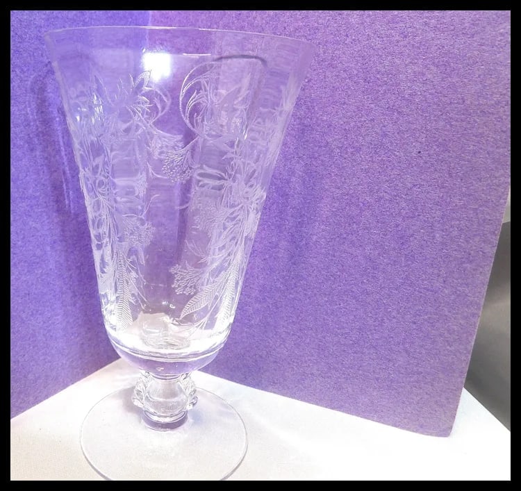 Fostoria Heather Pattern Ice Tea Glasses - 7