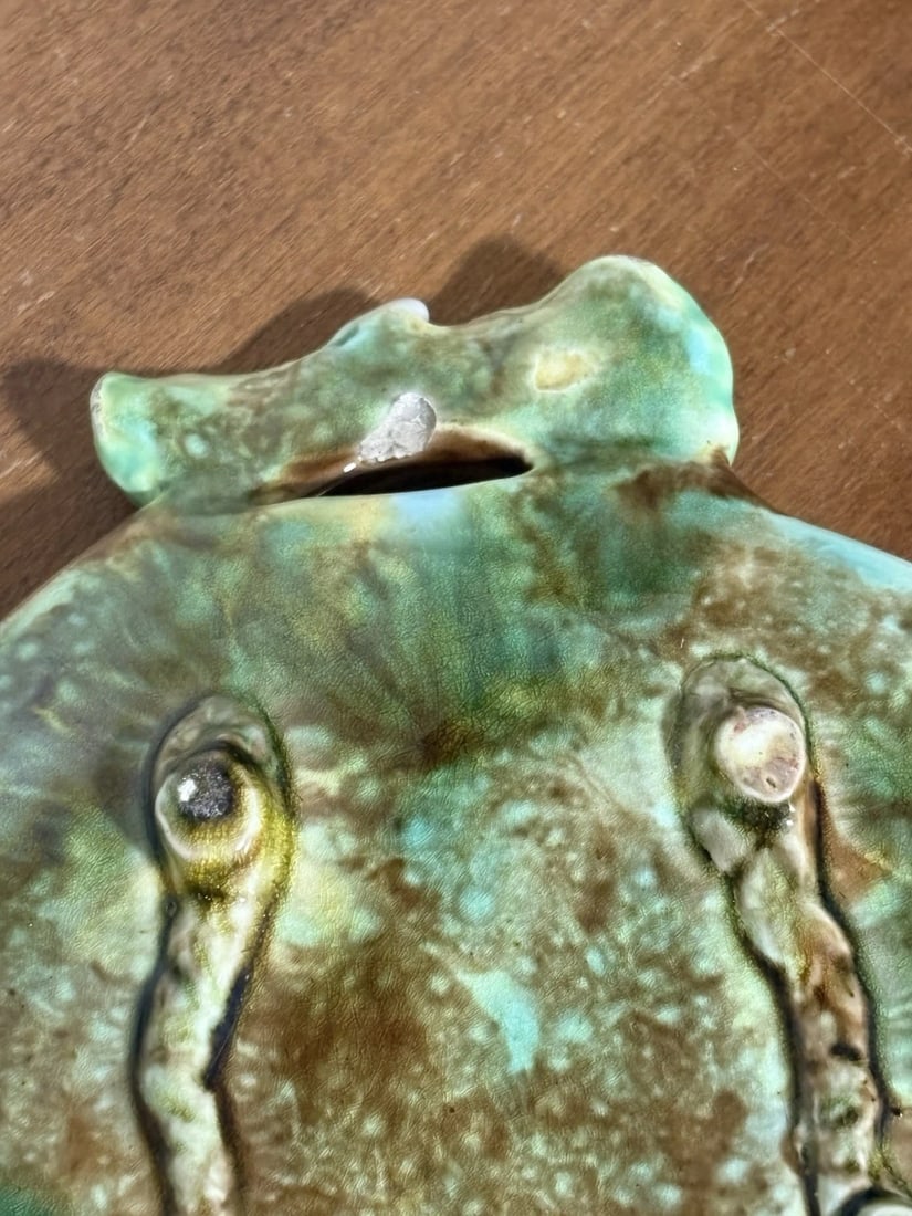 Turquoise Majolica George Jones Handled Dish - 3