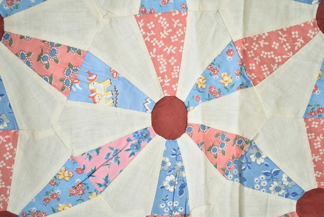 1930's Wagon Wheels Quilt Top - 5