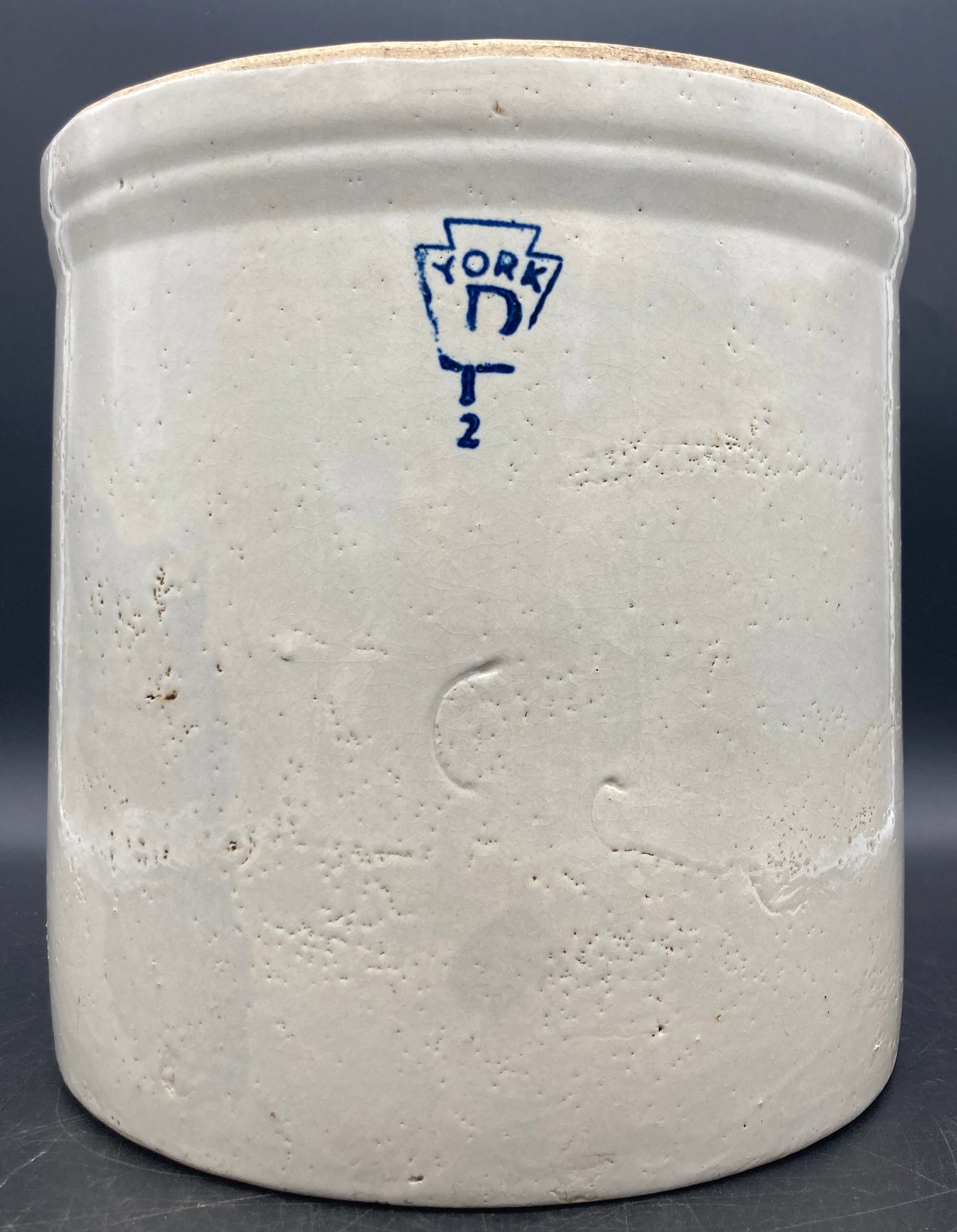 ANTIQUE PFALTZGRAFF STONEWARE 2GAL. CROCK with COBALT BLUE - 2