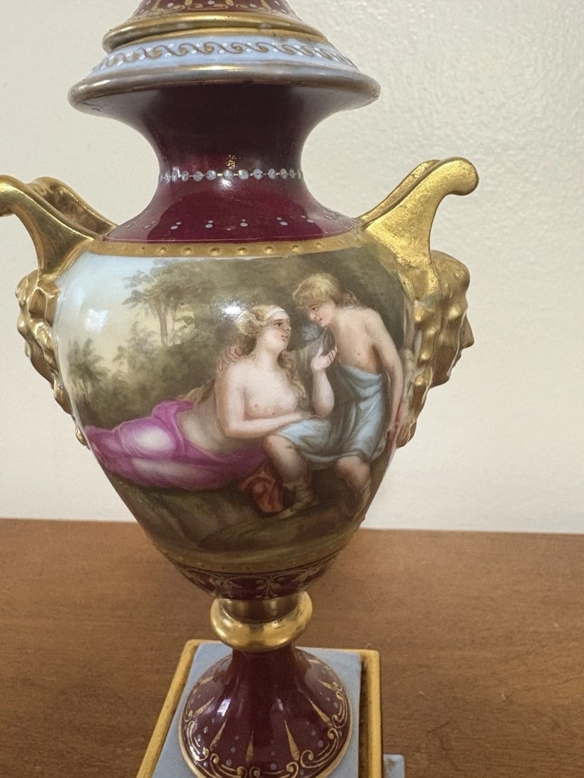 Royal Vienna Porcelain Artist Signed Urn - 4
