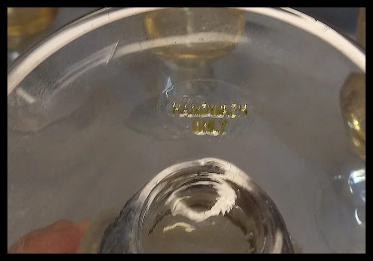 Amber Intaglio Depression Water Glasses- Grape Pattern - 9