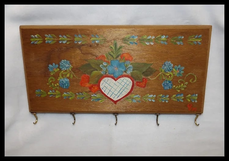Folk Art Key or Utensil Hanger - 2