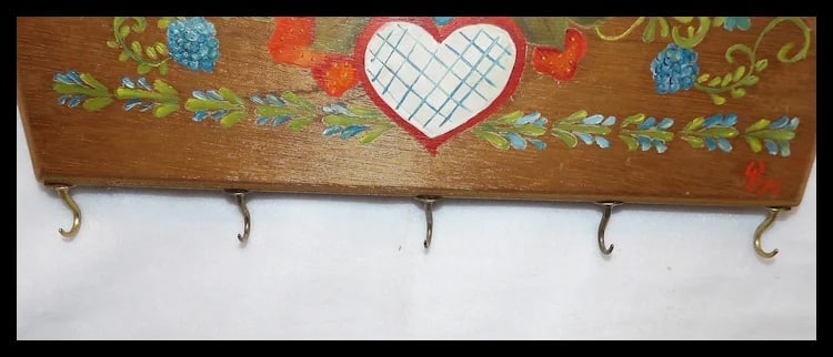 Folk Art Key or Utensil Hanger - 3