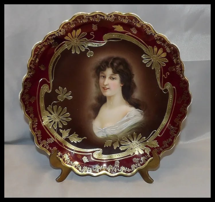 Antique Royal Vienna Porcelain Cabinet Portrait Plate Amicitia - 2