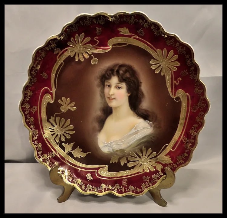 Antique Royal Vienna Porcelain Cabinet Portrait Plate Amicitia - 3