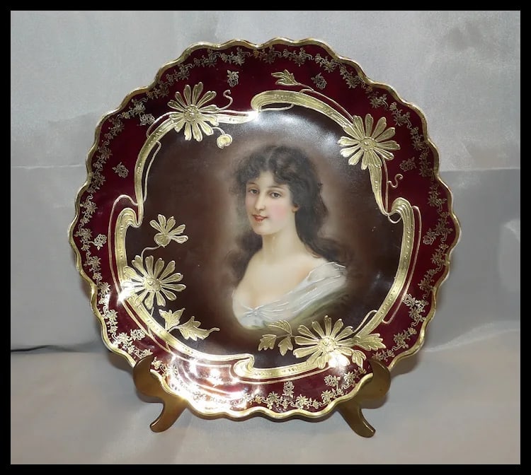 Antique Royal Vienna Porcelain Cabinet Portrait Plate Amicitia - 4