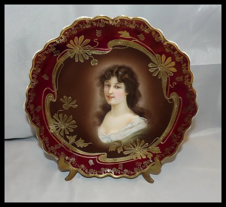 Antique Royal Vienna Porcelain Cabinet Portrait Plate Amicitia - 5